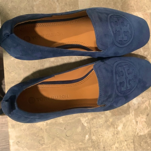 Tory Burch Blue Suede Loafers - Picture 11 of 13
